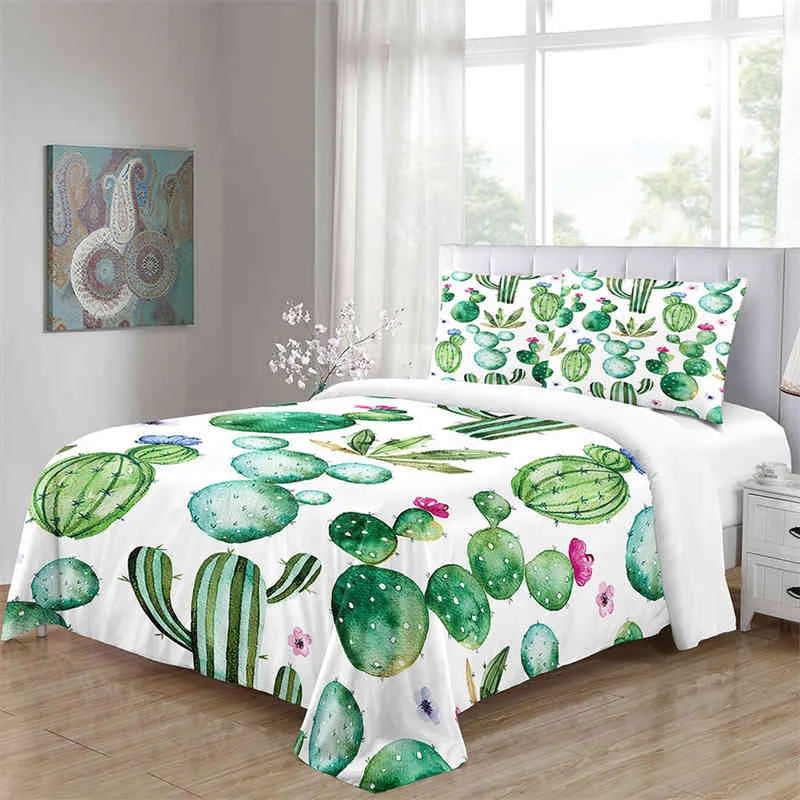 Set biancheria da letto con stampa 3D Copripiumino personalizzato King Europe Copripiumino matrimoniale Coperta Biancheria da letto Nordic Cactus