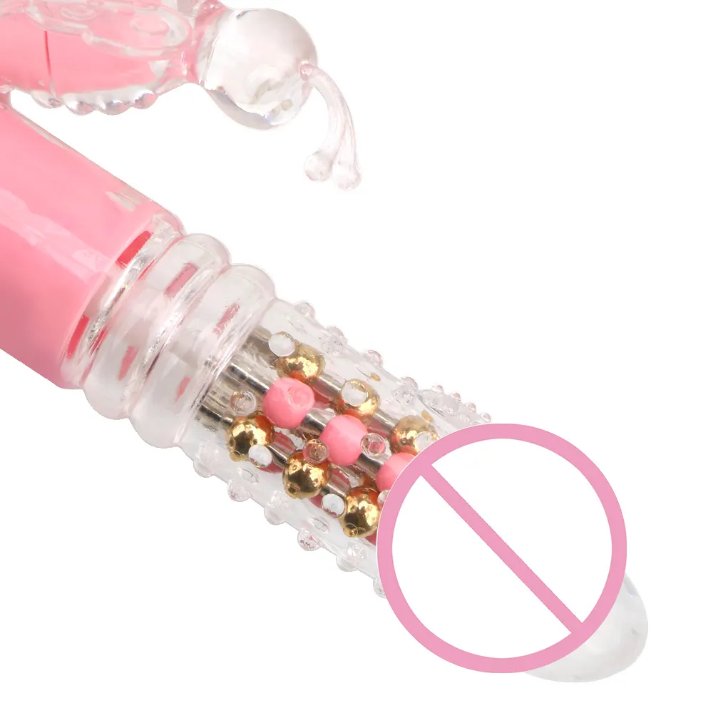 Kvinnlig onanator Sexiga leksaker för kvinnor fjärilsvibrator Dual Vibration Wand Telescopic roterande pärlstänger G Spot Dildo