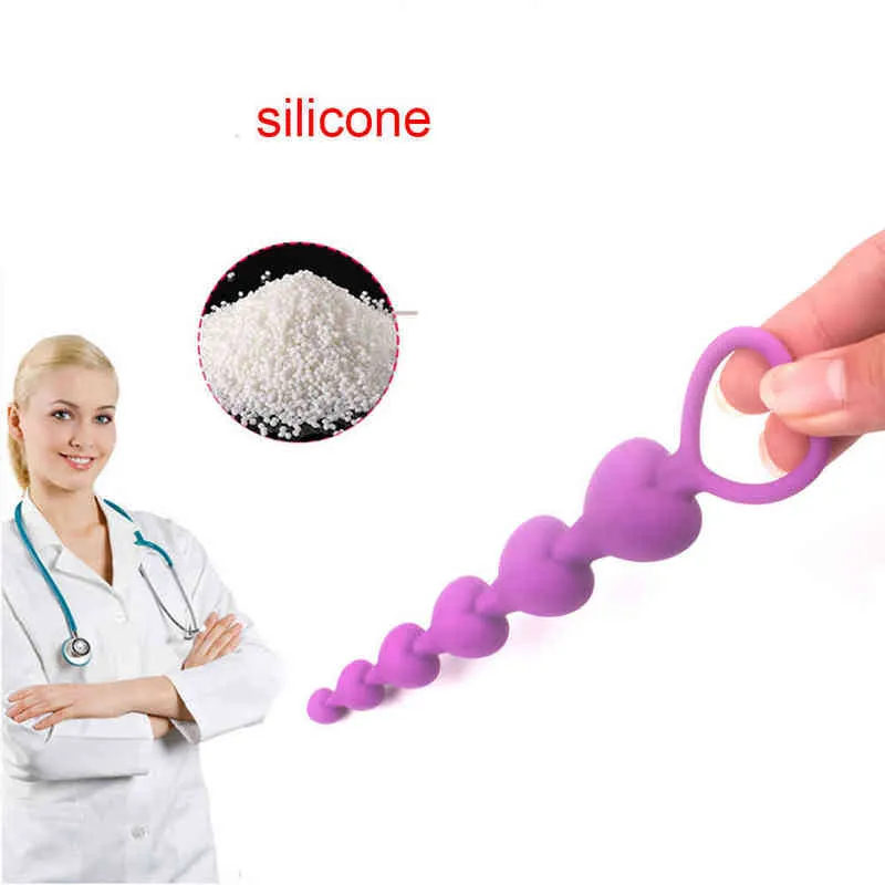 Nxy anal toys long plug sex silicone perles for women hommes futplug masseur prostate gay adulte plug 220506