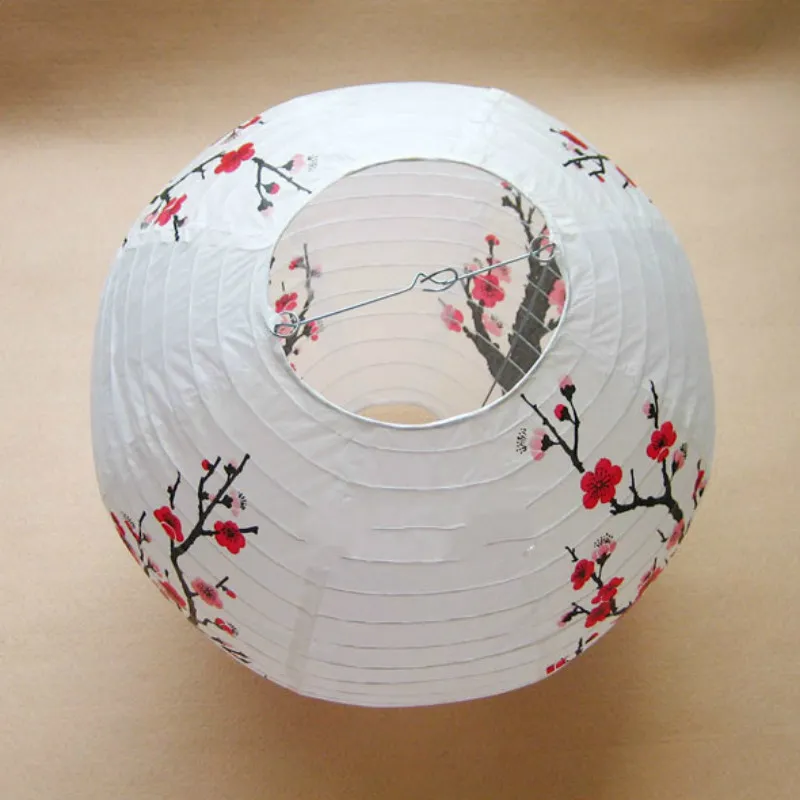 35 cm fleur de prunier rond papier lanterne abat-jour chinois style oriental lumière restaurant décoration de mariage décor à la maison cadeaux 220811