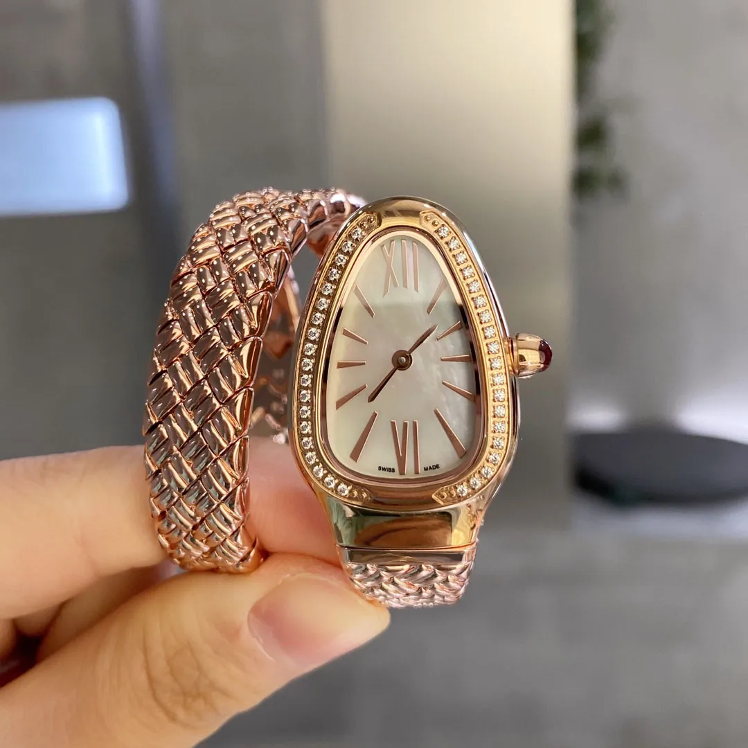 豪華なデザイナーの時計女性の蛇紋岩のダイヤモンド内部メモリスプリング材料228p