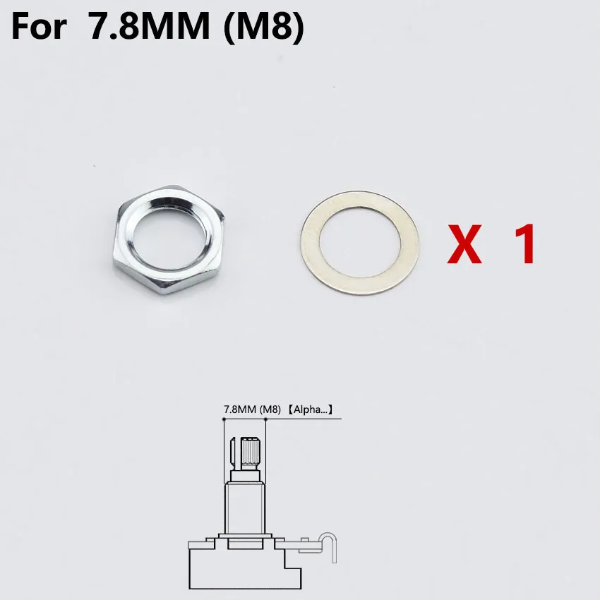 Elektrisk gitarr / bas potentiometer potten bricka / utgångsjackmutter