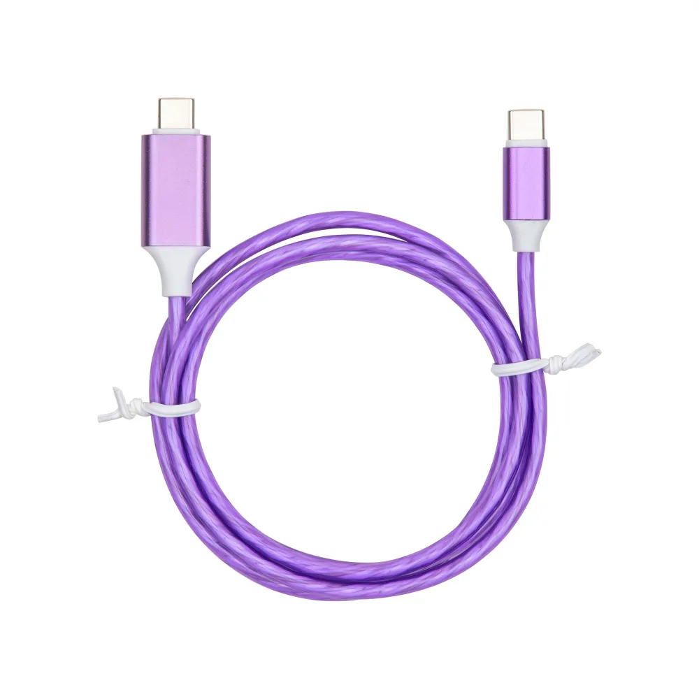 PD USB-C إلى USB Type C Cables LED سلك شاحن الهاتف الشحن السريع لـ Huawei Xiaomi Redmi Samsung S20 MacBook Pro