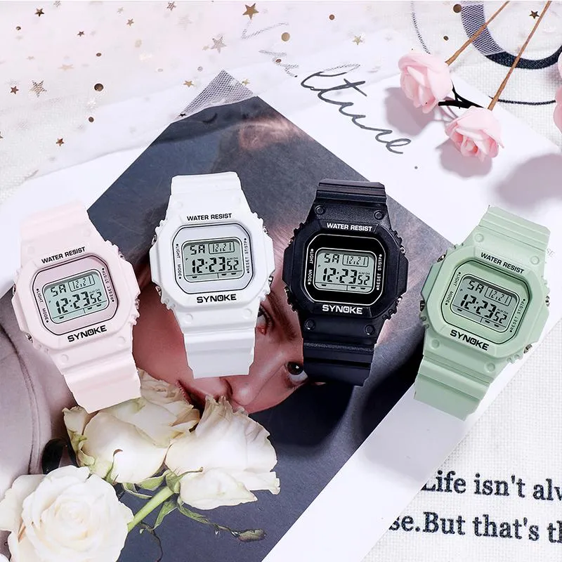Zegarwatches panars biały cyfrowy zegarek dla mężczyzn kobiety sport unisex 30 m odporny na wodę światło PU pasek Elektroniczny zegarek3332