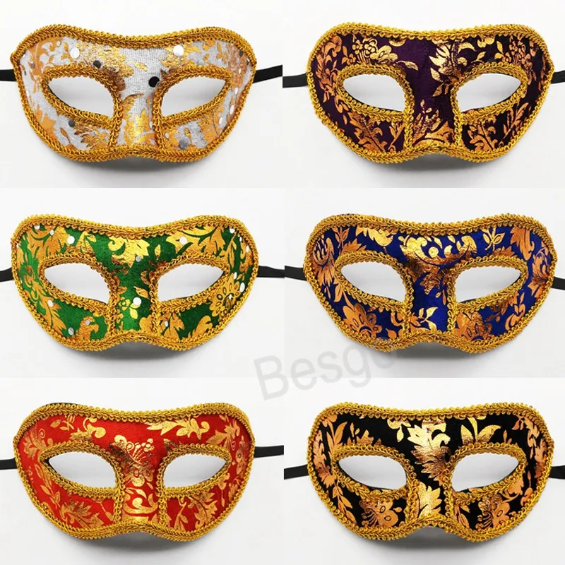 Halloween Venetian Half Face Mask Men Femmes Masquerade Masques Adultes Costume Party Masks Birthday Birthday Prom Supplies BH7055 TYJ