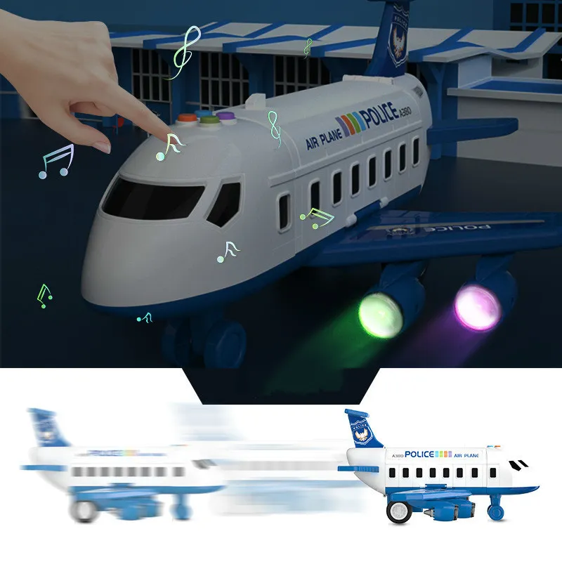 변형 음악 시뮬레이션 트랙 관성 어린이 장난감 항공기 대규모 여객 비행기 어린이 여객기 자동차 220507