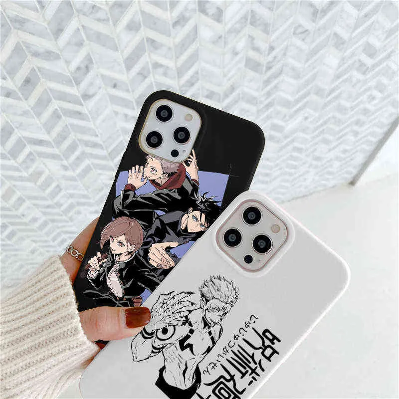 Anime Jujutsu Kaisen coque de téléphone pour Xiaomi Mi 11 10 10T Lite POCO X3 NFC M3 F3 Redmi Note 10 9 Pro 10S 9S 9T 8T 9A 9C 8 7 Couverture AA220326