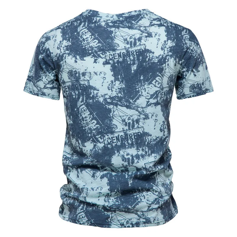 AIOPESON Oneck T Shirt in cotone uomo Manica corta Moda casual Stampato Graphic Mens T-shirt Estate Uomo Top Tees Abbigliamento 220704