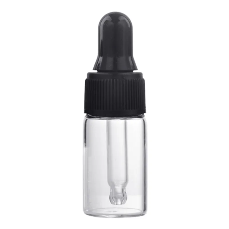 Empty Glass Clear Mini Refillable 1ml/2ml/3ml Dropper Bottle Protable Travel Aromatherapy Liquid Dispenser for Essential Oil