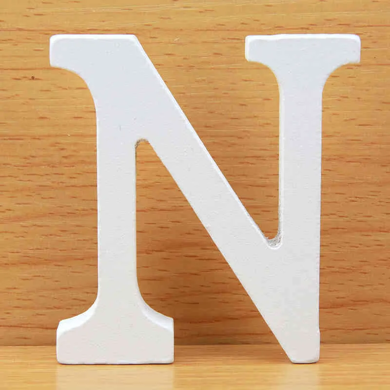 8 cm letras decorativas Grandes White Woodenter Home Decor Home Decor Wedding DecorationDIYパーソナライズされた名前のデザインスタンディング