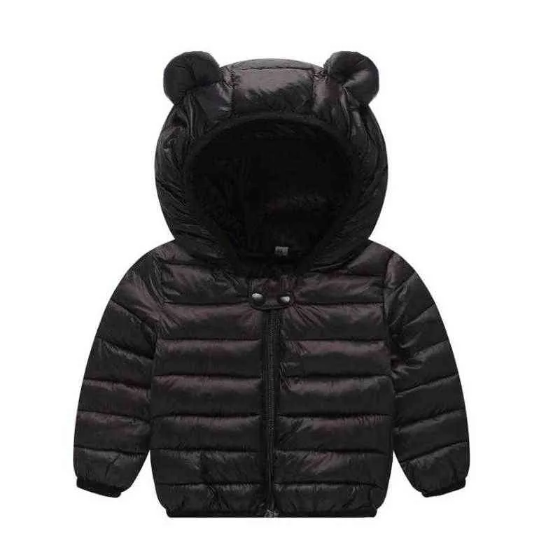 Vinter varm jacka för pojkar och flickor Autumn Hooded Jackets Baby Down Jackets Children Jackor Barn Kläder 1-5Y J220718