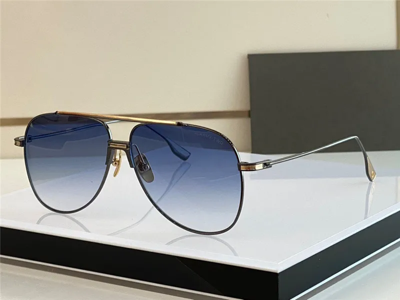 Top K ouro homens design óculos de sol ALKAMX DOIS piloto armação de metal simples estilo vanguardista de alta qualidade versátil UV400 lente óculos w313P