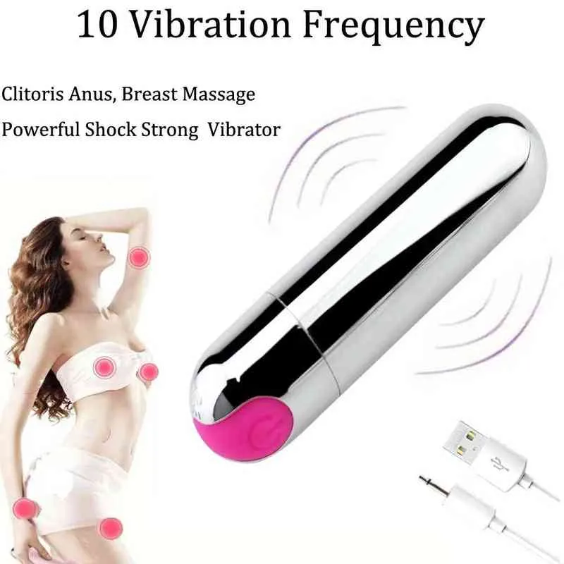 NXY Vibartors G-Spot Bullet Vibrateurs pour femmes USB Charge Petits jouets sexuels Puissant Bullets Vibrateur Stimulateur clitoridien Portable Mini Masseur 0609