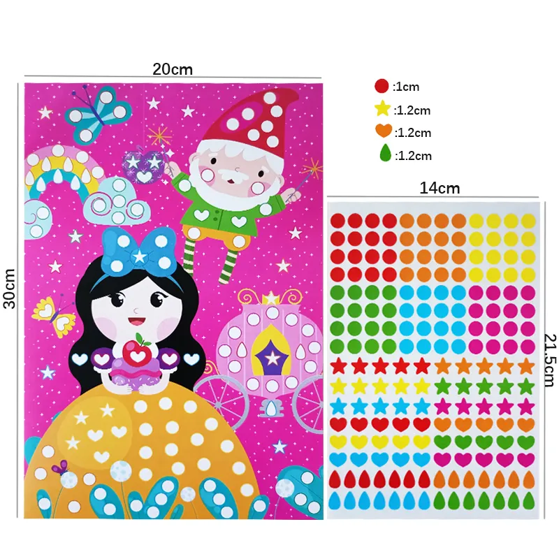 Cute Cartoon Animal Puzzle Dot Stickers DIY Juguetes para niños Niños Creativo Educación temprana Paciencia Entrenamiento Juegos divertidos Regalo 220716