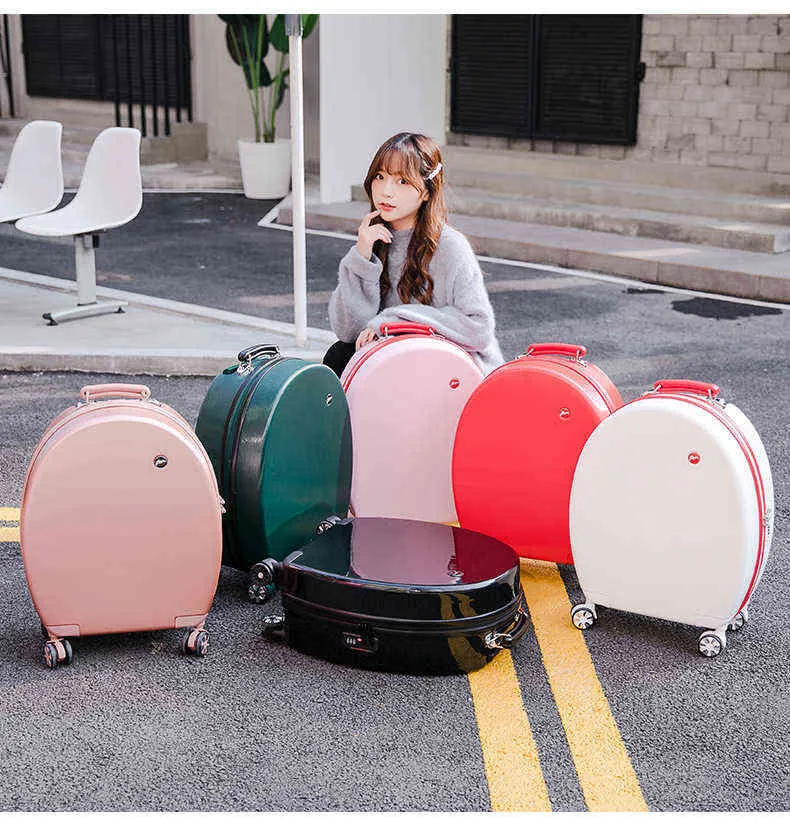 ''rolling Luggage Set Student Trolley Suitcase On Wheels Kid 'S Cartoon Cute Rounded For Girls Carrying J220708 J220708