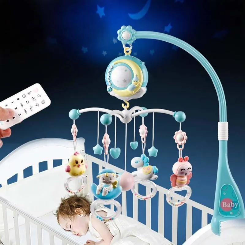 Remote Control Mobile Musical Baby Crib Toys Light Bell Rattle Decoratie speelgoed voor Cradle Projector Born Babies 220428