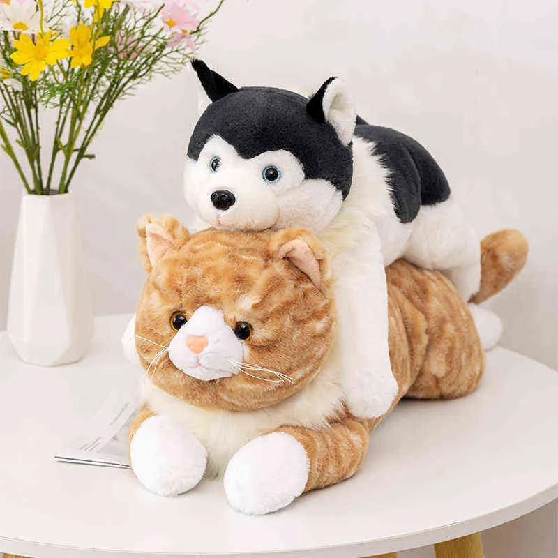 シミュレーション詰め犬猫ハスキーシーバinuホッキョクグマ抱きかわいいペットふわふわベイビードールズ誕生日プレゼント子供J220704