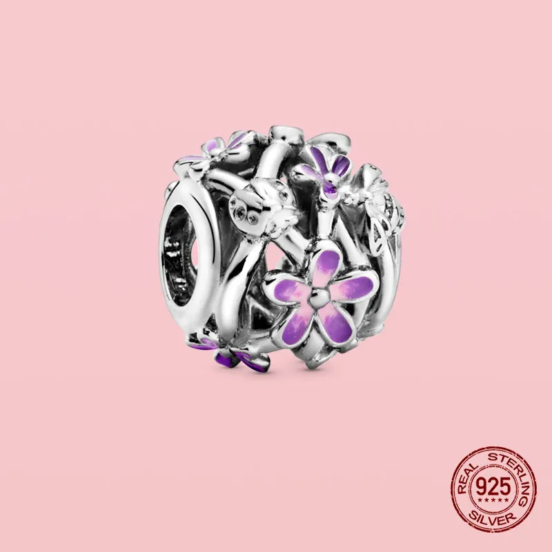 925 Silver fit pandora charm armband p￤rla uggla sl￤kttr￤d hj￤rta charmes ciondoli diy fina p￤rlor smycken