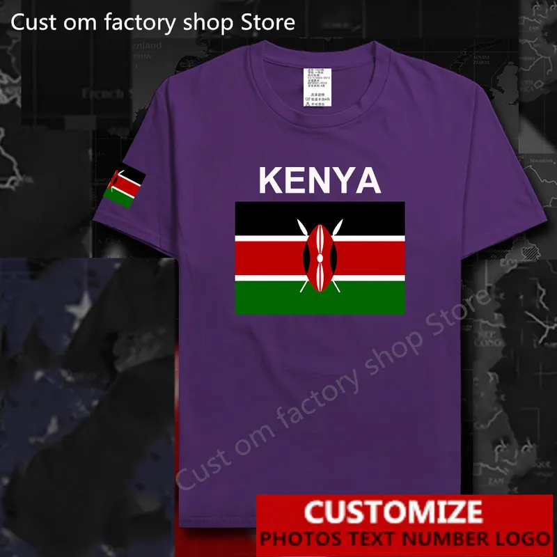 T-shirt da uomo keniota della Repubblica del Kenya Maglia personalizzata gratuita Nome fai da te Numero 100 T-shirt da uomo in cotone da donna allentata 220616