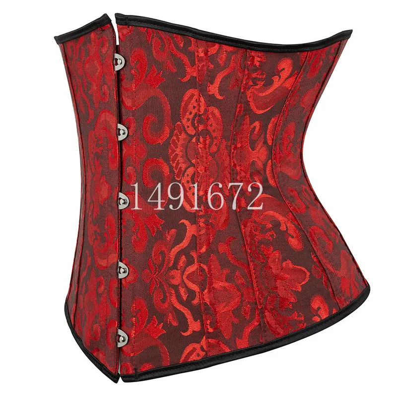 Corset Underbust Top Body Shaper för Wome midja Cincher Sexig gotisk plus -storlek Corpete Corselet Fashion Black White Red Blue Rose 220812