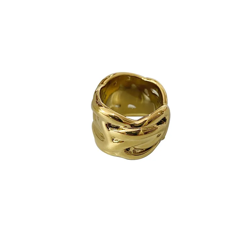 Nieuwe Brede Gevlochten Ring Niche Ontwerp Zware Industrie Hoogwaardige Textuur Temperament Persoonlijkheid Wijsvinger Jewelry207G