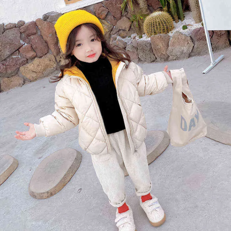 Winter Boys Girls Hoodie Square Geometric Running Wire de 2 à 8 ans Rejoignez Velvet Fashion Fashion Coréen pour enfants coréens J220718