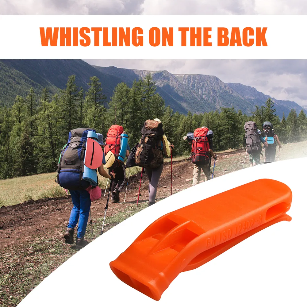 Utomhusspel Samtal Survival Whistle Camping Vandring Rescue Emergency Double Pipe Dual Whistle för fotboll Basketball match