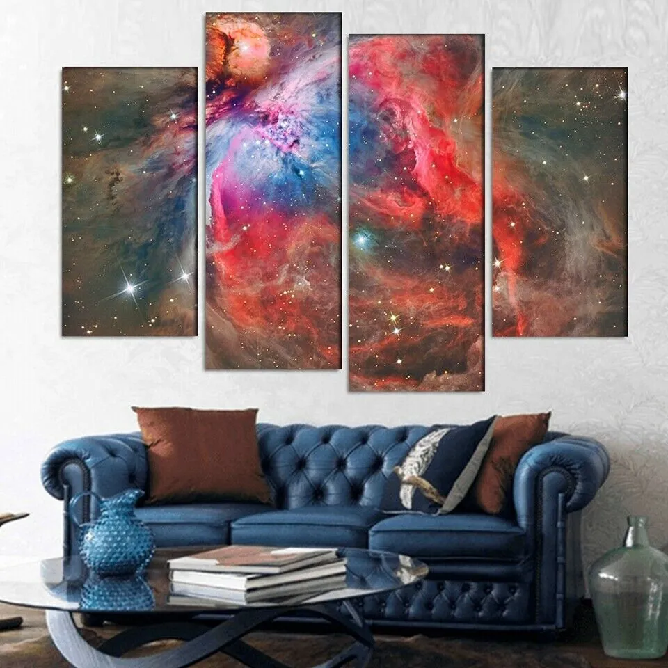 HD Print Canvas Wall Art Modular No Frame Painting Popular Poster 4 PCS Colorful Chaos in Universe Picture For Living Room Decor (1)