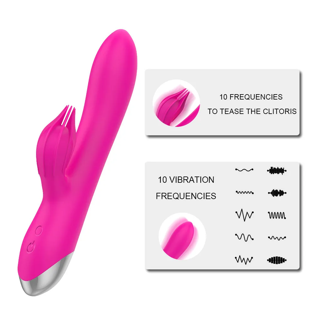 VATINE G-spot lapin vibrateur 2 moteurs 10 vitesses produits pour adultes gode rechargeable Stimulation du Clitoris jouet sexy pour les femmes