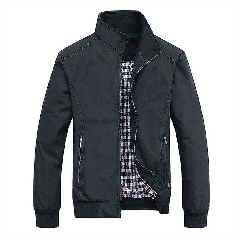 2021 Spring herfst Casual Solid Fashion Slim Bomber Jacket Men Overcoat Nieuwe aankomst Baseball Jackets Men's Jacket M-6XL Top Y220803