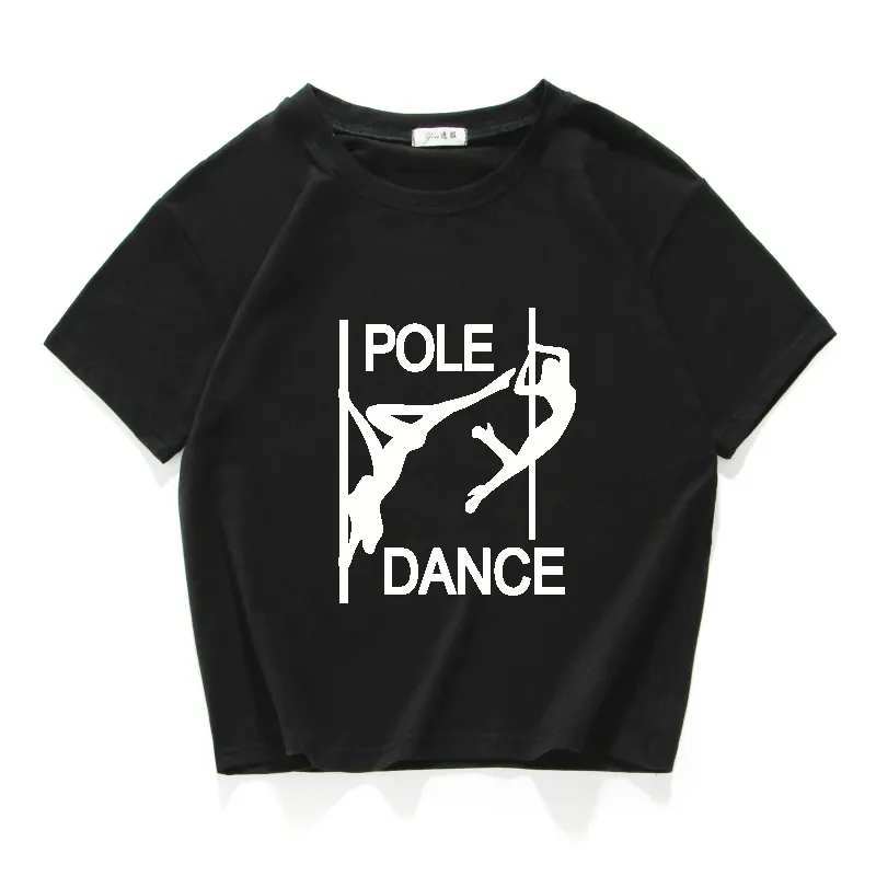 Pole Dance Graphic Rolig Casual Kvinnor Skörd Topp 100% Bomull Kort T-shirt Kvinnor Camisetas Verano Mujer Kvinnor Kläder Harajuku 220407