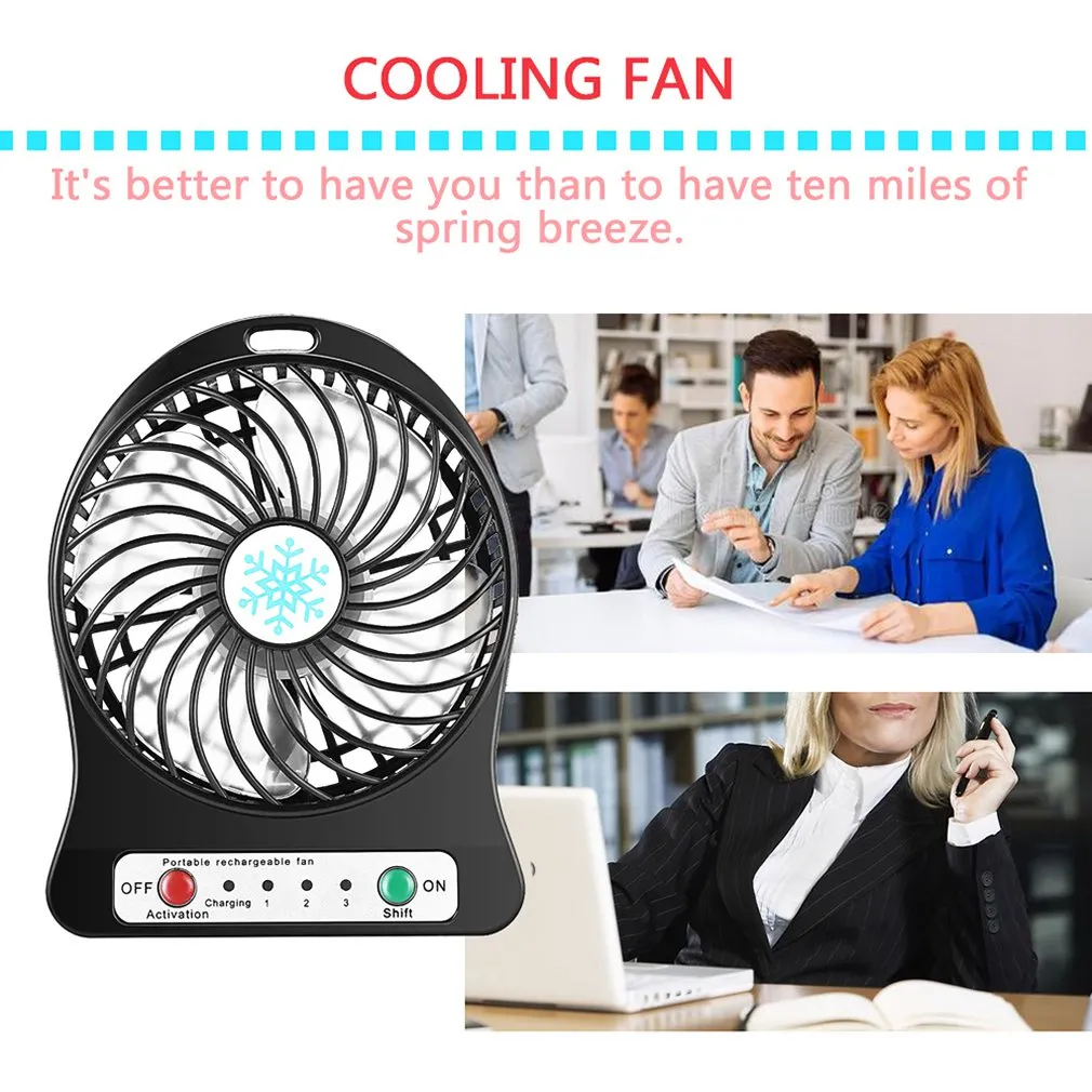 Portable Mini LED Fan Cooler USB Rechargeable... From Electronics0316 ...