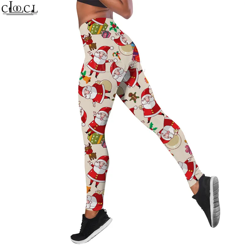 Kobiety legginsy świąteczne Ho wydrukowane elastyczność wysokiej talii Kobieta na zewnątrz ulicy swobodne spodnie do joggingu W220616
