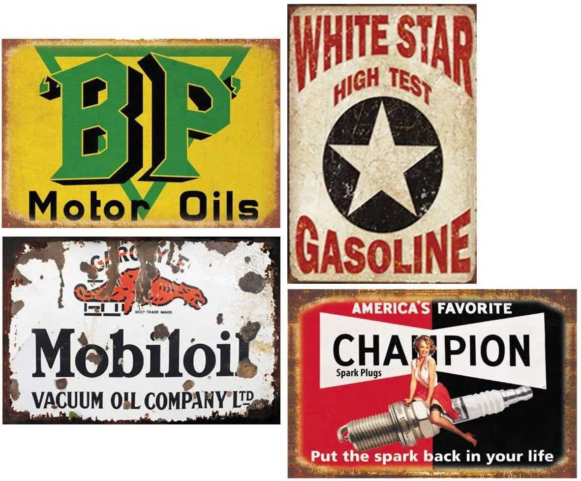 Riprodotto vintage pack gasolio retro annuncio antico segni in metallo garage man cave bar cucina nostalgico auto decor 8x12 pollici7661486