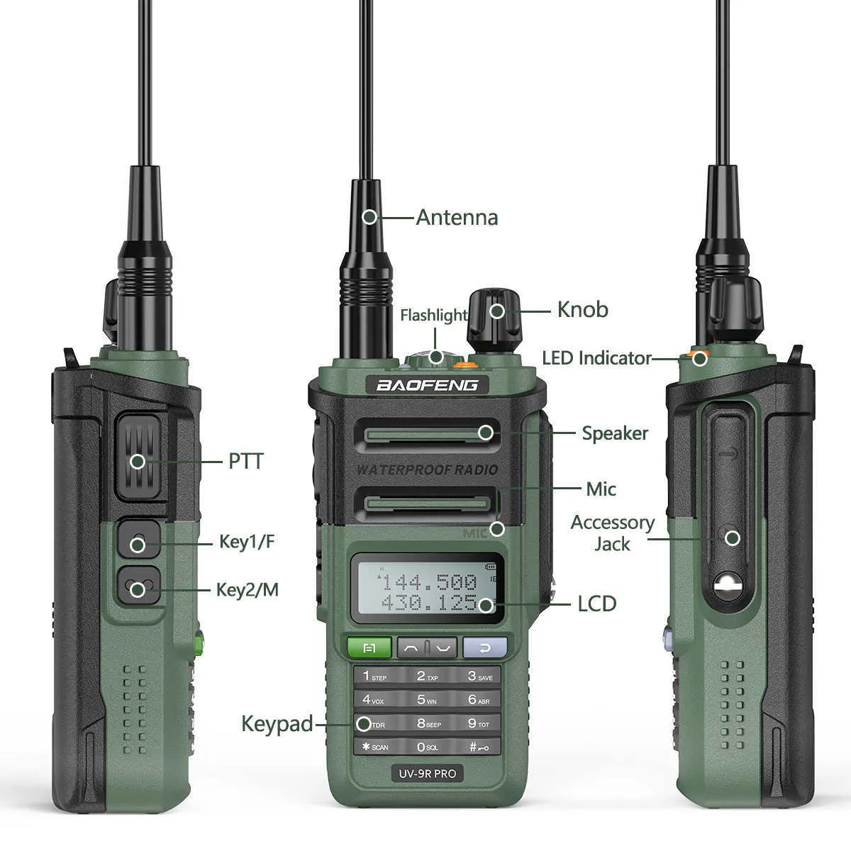Oryginalny Baofeng UV-9R Pro Dual Band Waterproof High Power Long Range Walkie Talkie Communications Amateur Dwukierunkowy radio