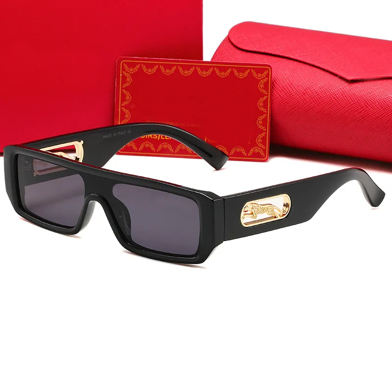 Óculos de sol retangulares Designer de designer feminino Sombras vermelhas símbolo preto óculos homem Moda à beira -mar UV400 show glamour namorado gif272p
