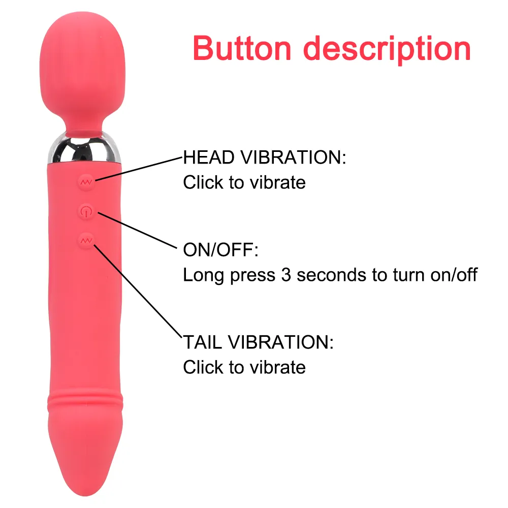 Jouets sexy pour femmes 12 Mode Produit de masturbation féminine G-Spot Dildo Clitoris Stimulator Double Vibrator AV Stick