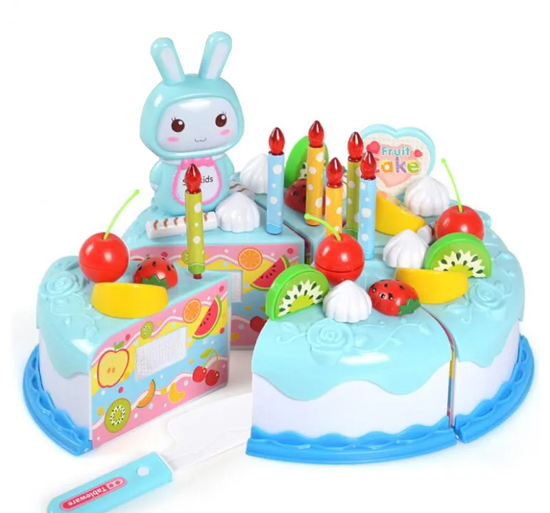 Protend Play Fruit Cuting Birthday Toy Diy Kitchen Toys Cake Comida Garotas Presente para crianças Educational Baby Kids 220725