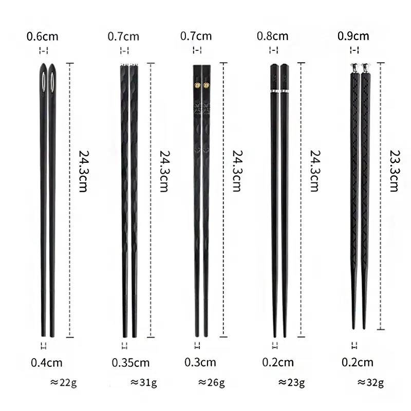 JANKNG Chopsticks Set Japanese Chinese Chopsticks Food Sushi Sticks Reusable Korean Metal Alloy Tableware Palillos Set