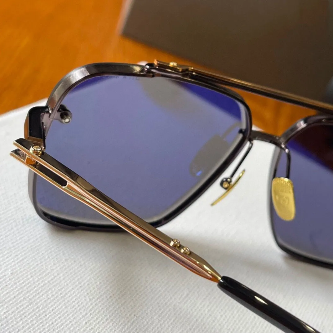 Een Dita Mach Six Six top originele hoogwaardige designer Sunglasses Men Beroemde modieuze klassieke Retro Luxury Brand Liepglas Fashion D231A