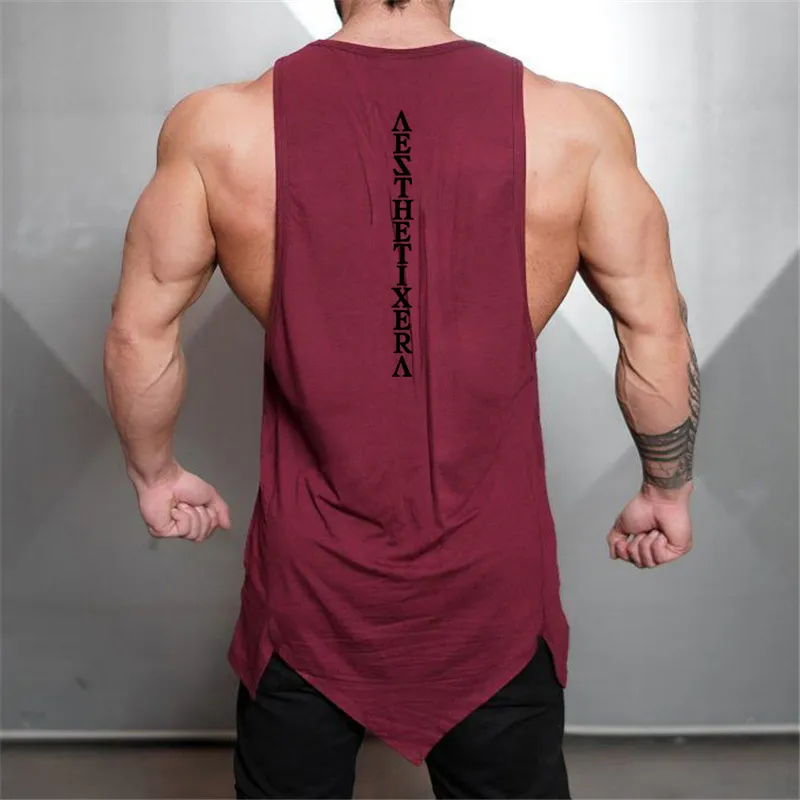 Muscleguys Gym Stringer Abbigliamento Bodybuilding Canotta Uomo Fitness Canottiera Camicia senza maniche Canottiera in cotone solido Gilet muscolare 220615