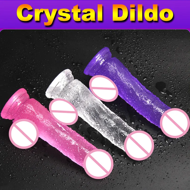 Hieha seksowna zabawka dla kobiety krystalicznie dildo tpe penis sztuczny kutas z puchar ssących wielka realistyczna masturbator pochwy