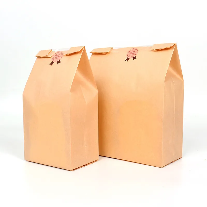 Stobag Papier Kraft avec fenêtre Sacs d'emballage à pain de fenêtre Breaking Breat Breat Fourting Party Toast Clean Célébrez 220427