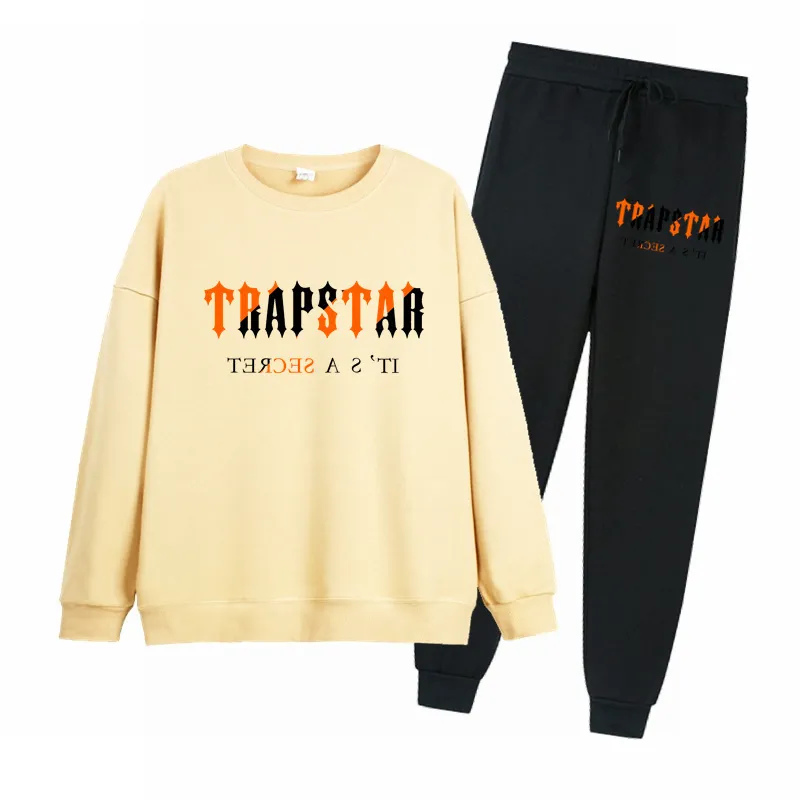 Autumn Winter Trapstar Heren Fleece Round Neck Pak Fashionable Men's Sweater Casual broek Pak Aziatische maat S 3XL 220610