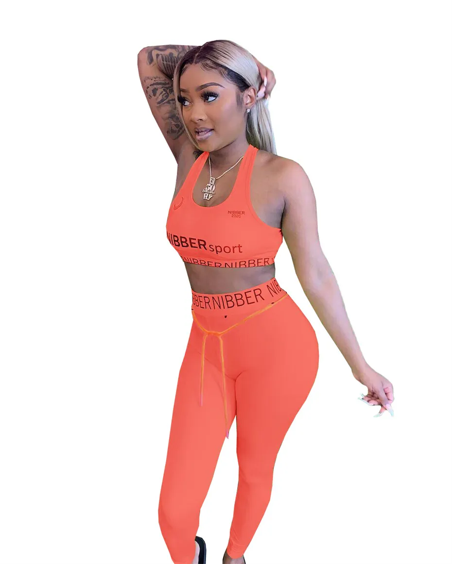 2022 Summer Designer Tracksuits Fashion Clothing Women Two Piece Set Fashion Letter Print Outfits Casual Vest Pants Jogger Sport Suit O-neck K9427