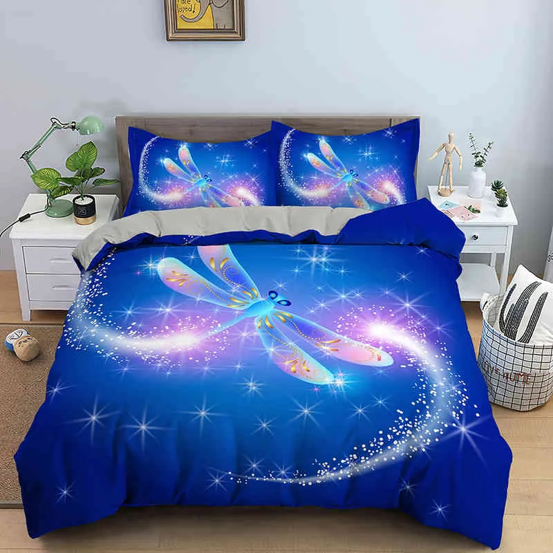 Kids Children Crib Duvet Cover Set & Pillowcase Galaxy Butterfly Bedding for Baby Edredones Nios Girls Princess Quilt