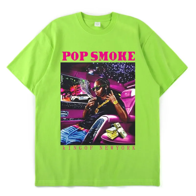 Vintage Cool Rap Pop Smoke Herr Dam T-shirt Oversized Casual O-hals Hip Hop Kortärmad T-shirt Streetwear Herr Tee Shirt 220608