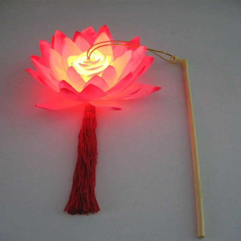 Taşınabilir Şaşırtıcı Çiçek Lotus Çiçek Işık Lambası Partisi Midautumn Festival için Parlayan Fenerler Hediye Dansları 220611