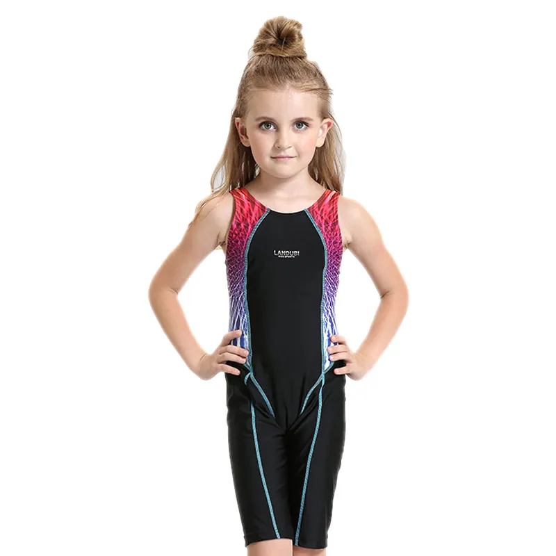 Landubi Konkurrenssport Swimming Girl Swimewear Baby Children Swimsuit For Kids Trunks Patchwork Quick Dry 2206229392295