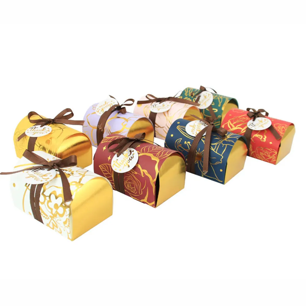 Confezione regalo Confezione regalo con motivo abbronzante Carta Kraft Scatole imballaggio di caramelle natalizie Bomboniere feste